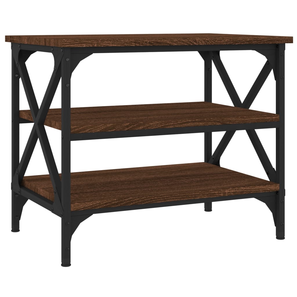 Bijzettafel 55x38x45 cm bewerkt hout bruin eikenkleur