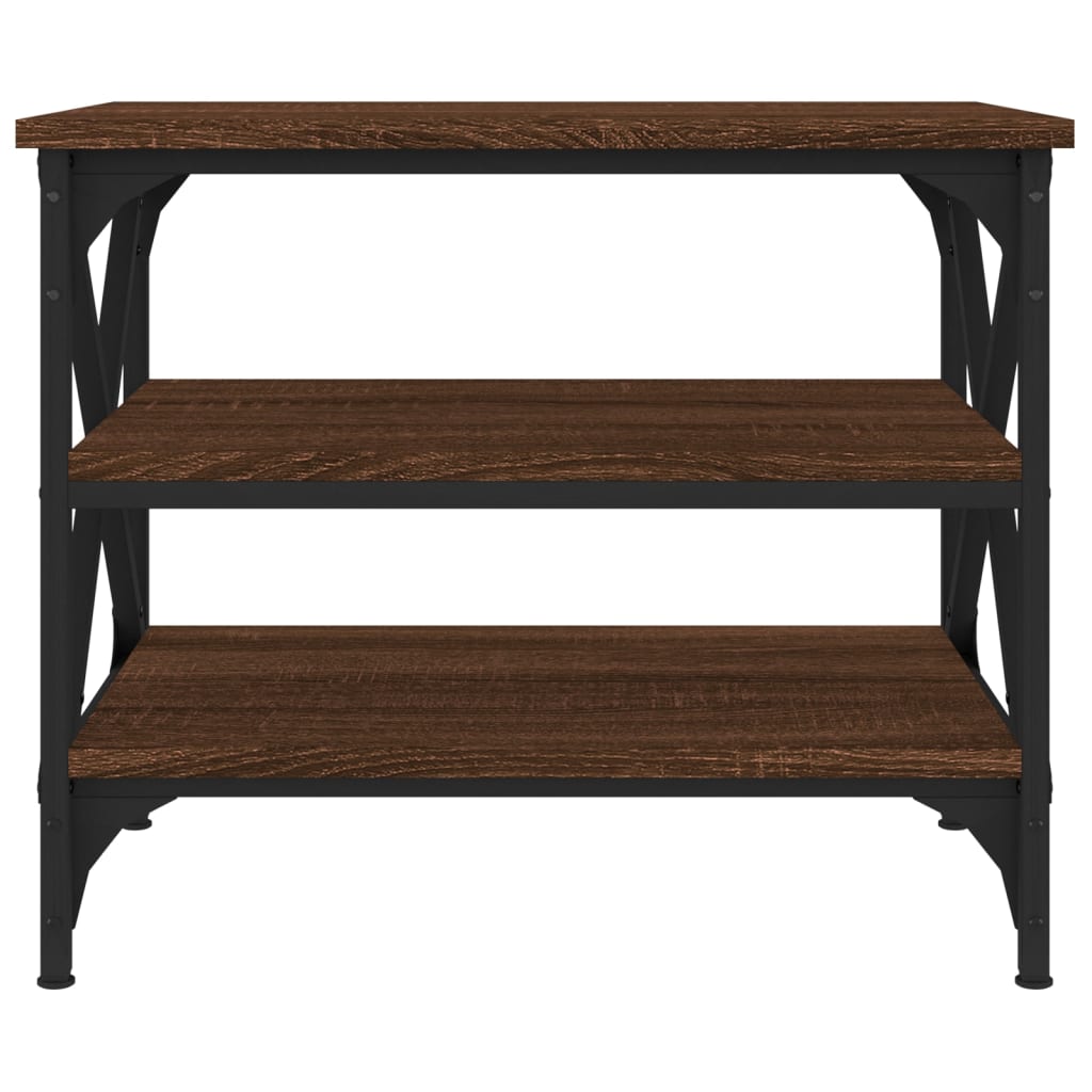 Bijzettafel 55x38x45 cm bewerkt hout bruin eikenkleur