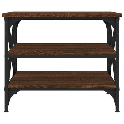 Bijzettafel 55x38x45 cm bewerkt hout bruin eikenkleur