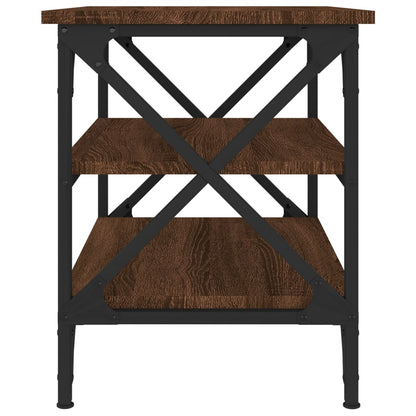 Bijzettafel 55x38x45 cm bewerkt hout bruin eikenkleur
