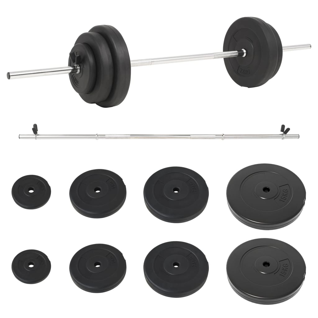 Halter Met Gewichten 60 Kg 2x 7.5 kg + 2x 5 kg + 2x 1.25 kg + 2x 15 kg