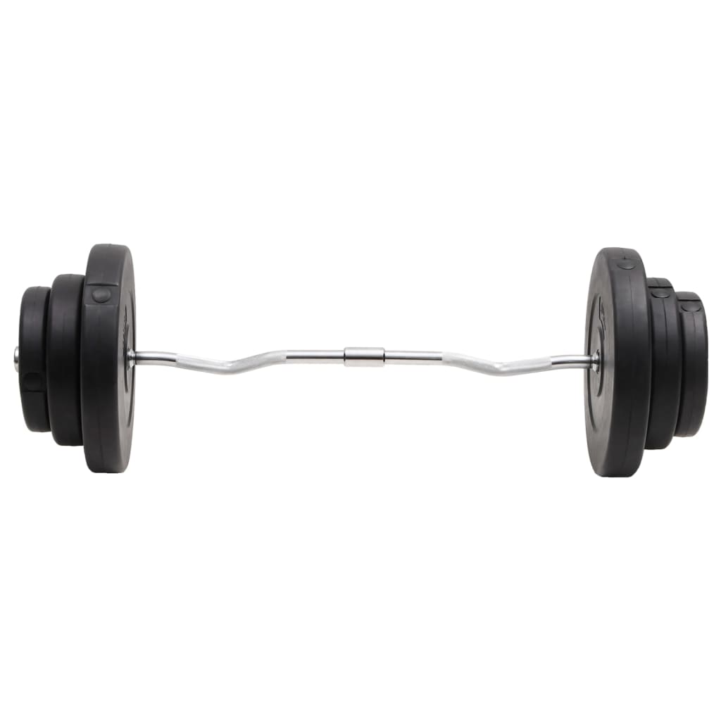 Halter Gebogen Met Gewichten 60 kg Curlstang