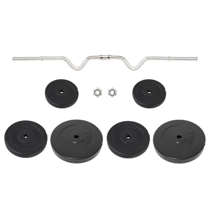 Halter Gebogen Met Gewichten 60 Kg 1 Supercurlstang