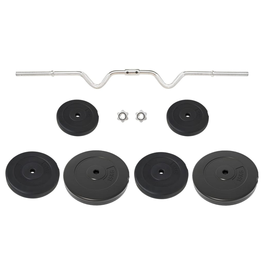Halter Gebogen Met Gewichten 60 Kg 1 Supercurlstang