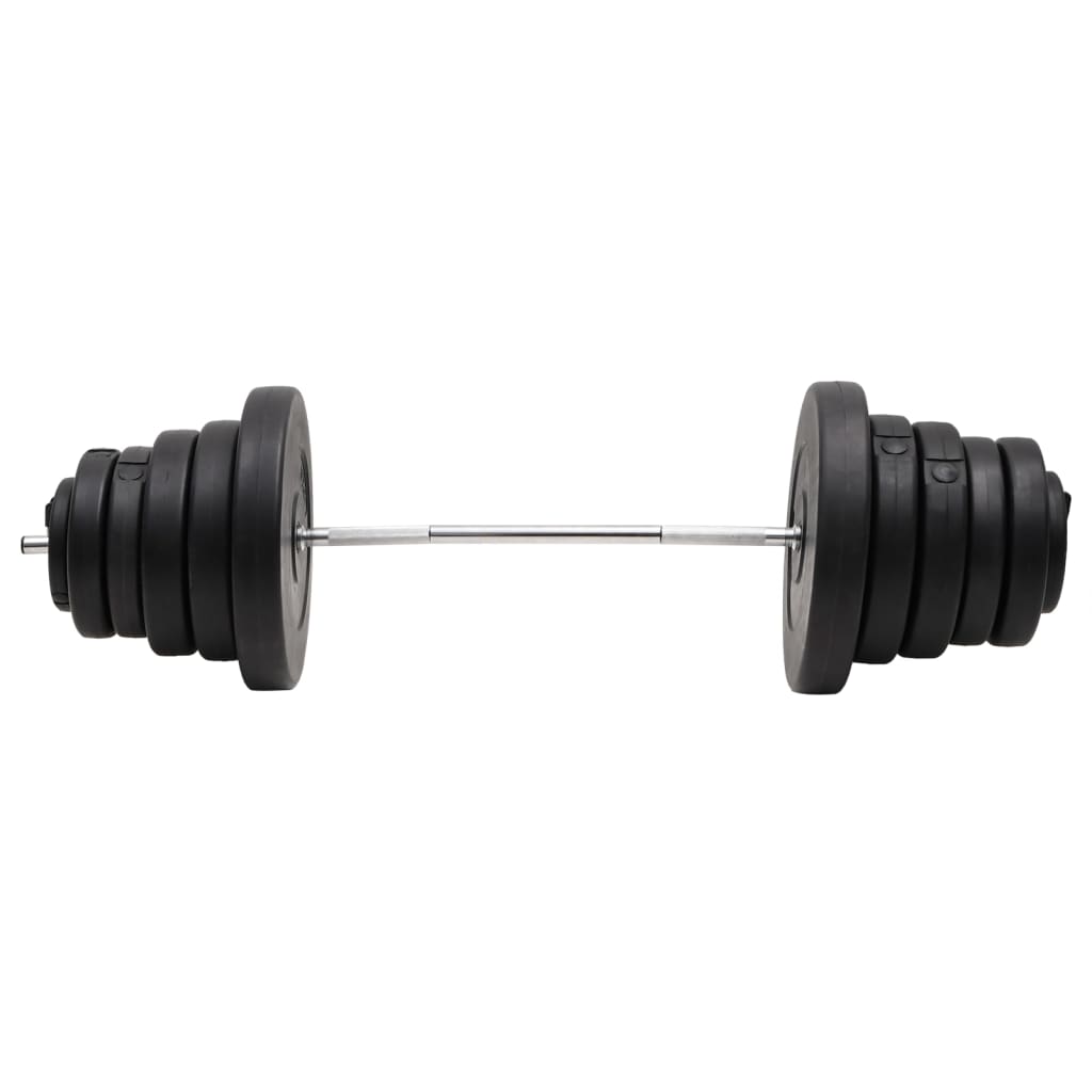 Halter Met Gewichten 90 Kg 2x 7.5 kg + 4x 5 kg + 2x 1.25 kg + 2x 15 kg