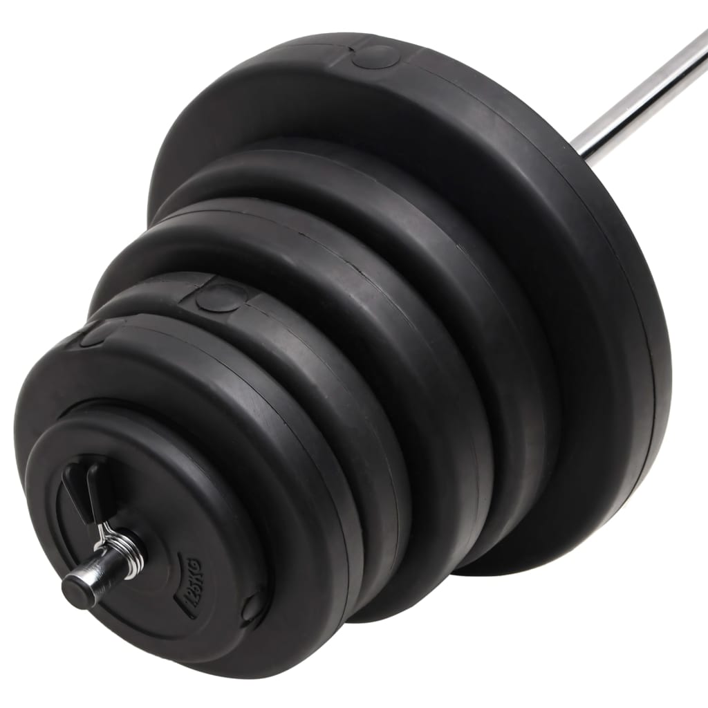 Halter Met Gewichten 90 Kg 2x 7.5 kg + 4x 5 kg + 2x 1.25 kg + 2x 15 kg