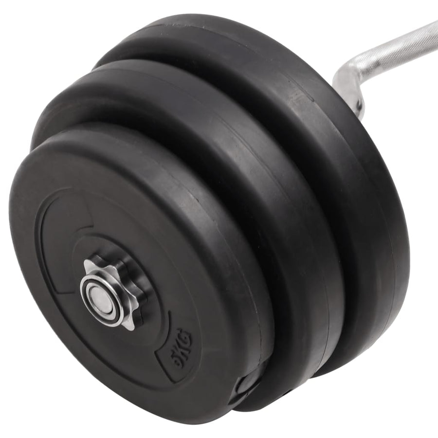 Halter Gebogen Met Gewichten 90 Kg 1 Supercurlstang