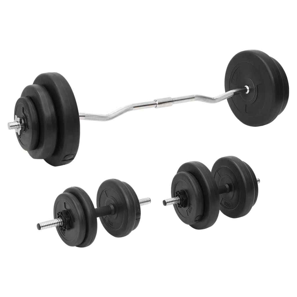 Halterset Met Gewichten 60 kg Curlstang