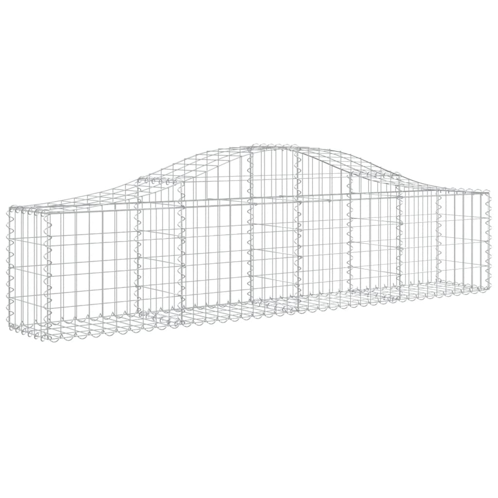 Schanskorven 2 st gewelfd 200x30x40/60 cm gegalvaniseerd ijzer 2 200 x 30 x 40/60 cm