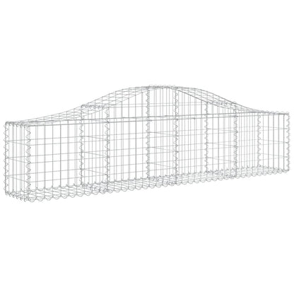 Schanskorven 2 st gewelfd 200x30x40/60 cm gegalvaniseerd ijzer 2 200 x 30 x 40/60 cm