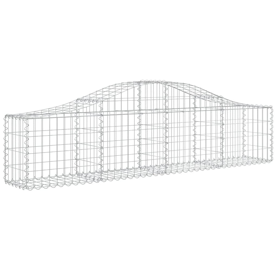 Schanskorven 2 st gewelfd 200x30x40/60 cm gegalvaniseerd ijzer 2 200 x 30 x 40/60 cm