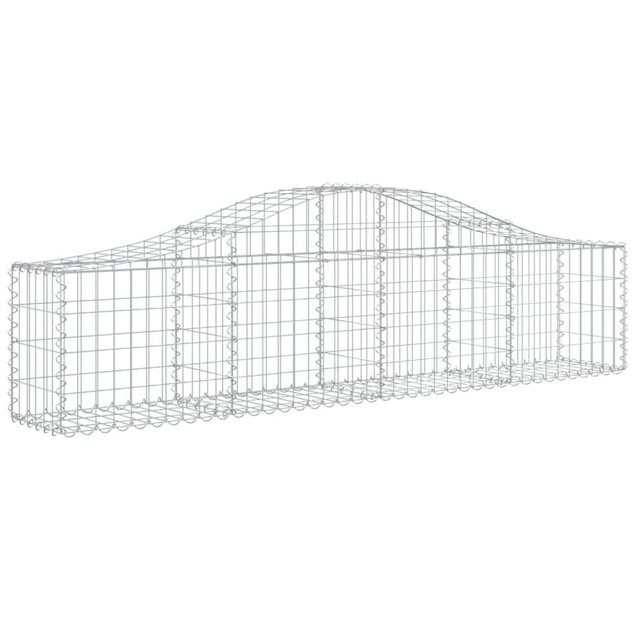 Schanskorven 8 st gewelfd 200x30x40/60 cm gegalvaniseerd ijzer 8 200 x 30 x 40/60 cm