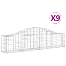 Schanskorven 9 st gewelfd 200x30x40/60 cm gegalvaniseerd ijzer 9 200 x 30 x 40/60 cm