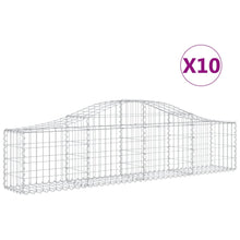 Schanskorven 10 st gewelfd 200x30x40/60 cm gegalvaniseerd ijzer 10 200 x 30 x 40/60 cm