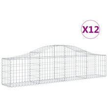 Schanskorven 12 st gewelfd 200x30x40/60 cm gegalvaniseerd ijzer 12 200 x 30 x 40/60 cm