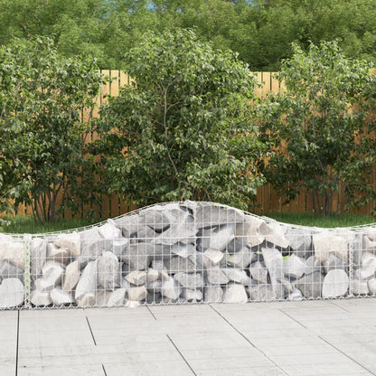 Schanskorven 12 st gewelfd 200x30x40/60 cm gegalvaniseerd ijzer 12 200 x 30 x 40/60 cm