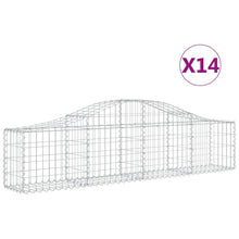 Schanskorven 14 st gewelfd 200x30x40/60 cm gegalvaniseerd ijzer 14 200 x 30 x 40/60 cm