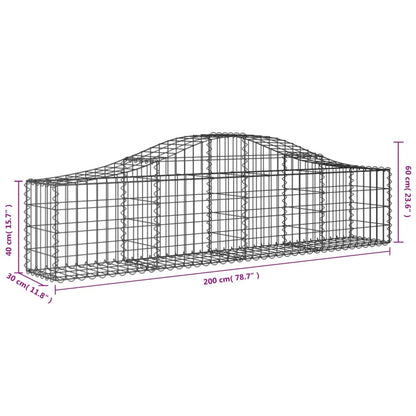 Schanskorven 18 st gewelfd 200x30x40/60 cm gegalvaniseerd ijzer 18 200 x 30 x 40/60 cm