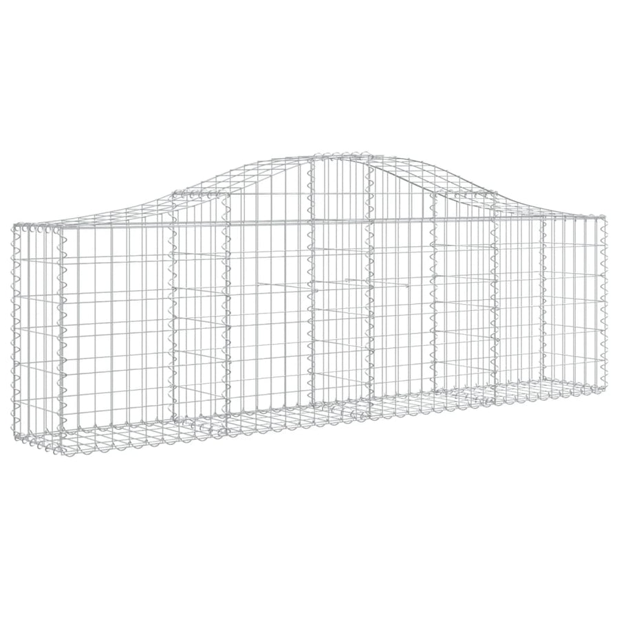Schanskorven 2 st gewelfd 200x30x60/80 cm gegalvaniseerd ijzer 2 200 x 30 x 60/80 cm