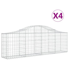 Schanskorven 4 st gewelfd 200x30x60/80 cm gegalvaniseerd ijzer 4 200 x 30 x 60/80 cm