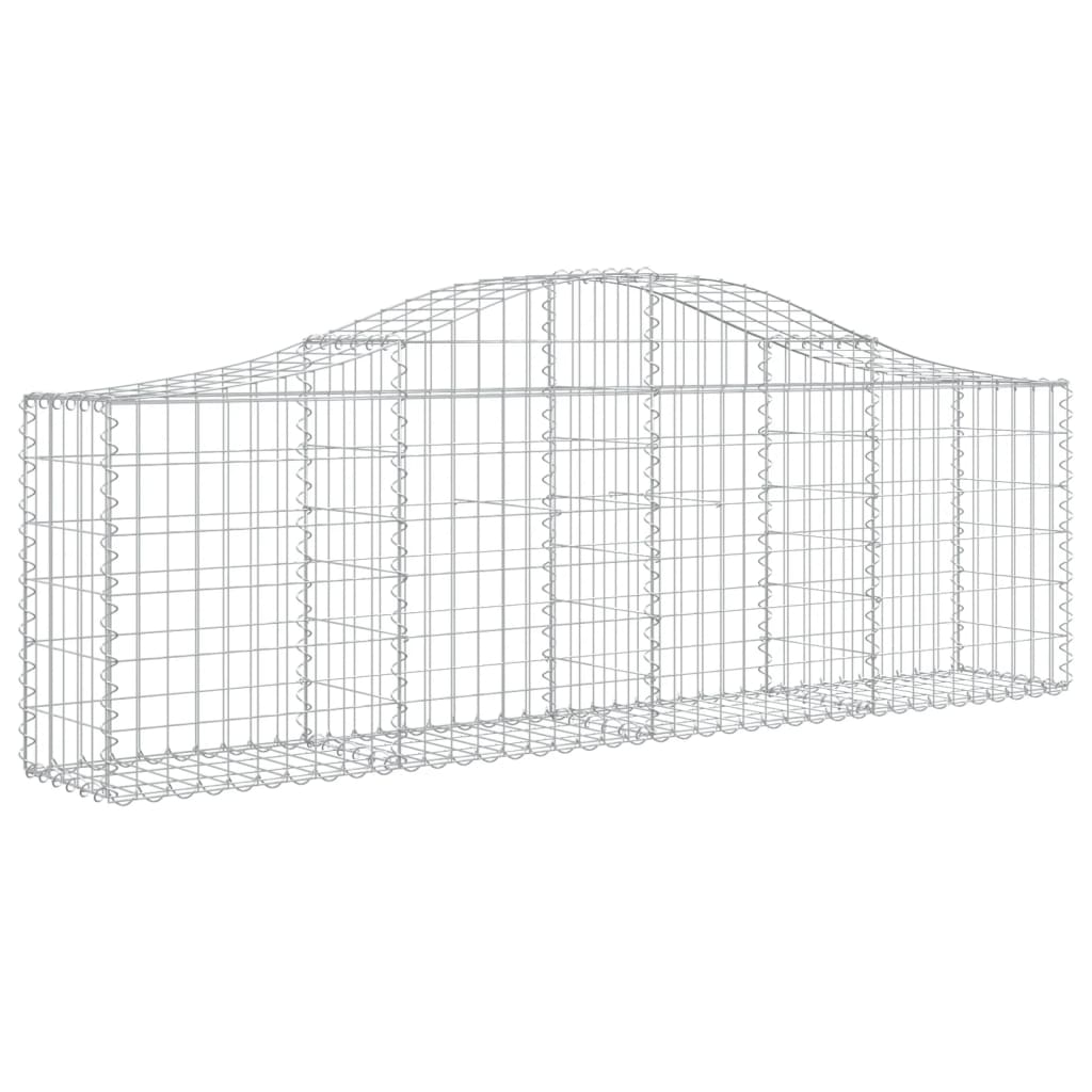 Schanskorven 4 st gewelfd 200x30x60/80 cm gegalvaniseerd ijzer 4 200 x 30 x 60/80 cm