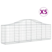 Schanskorven 5 st gewelfd 200x30x60/80 cm gegalvaniseerd ijzer 5 200 x 30 x 60/80 cm