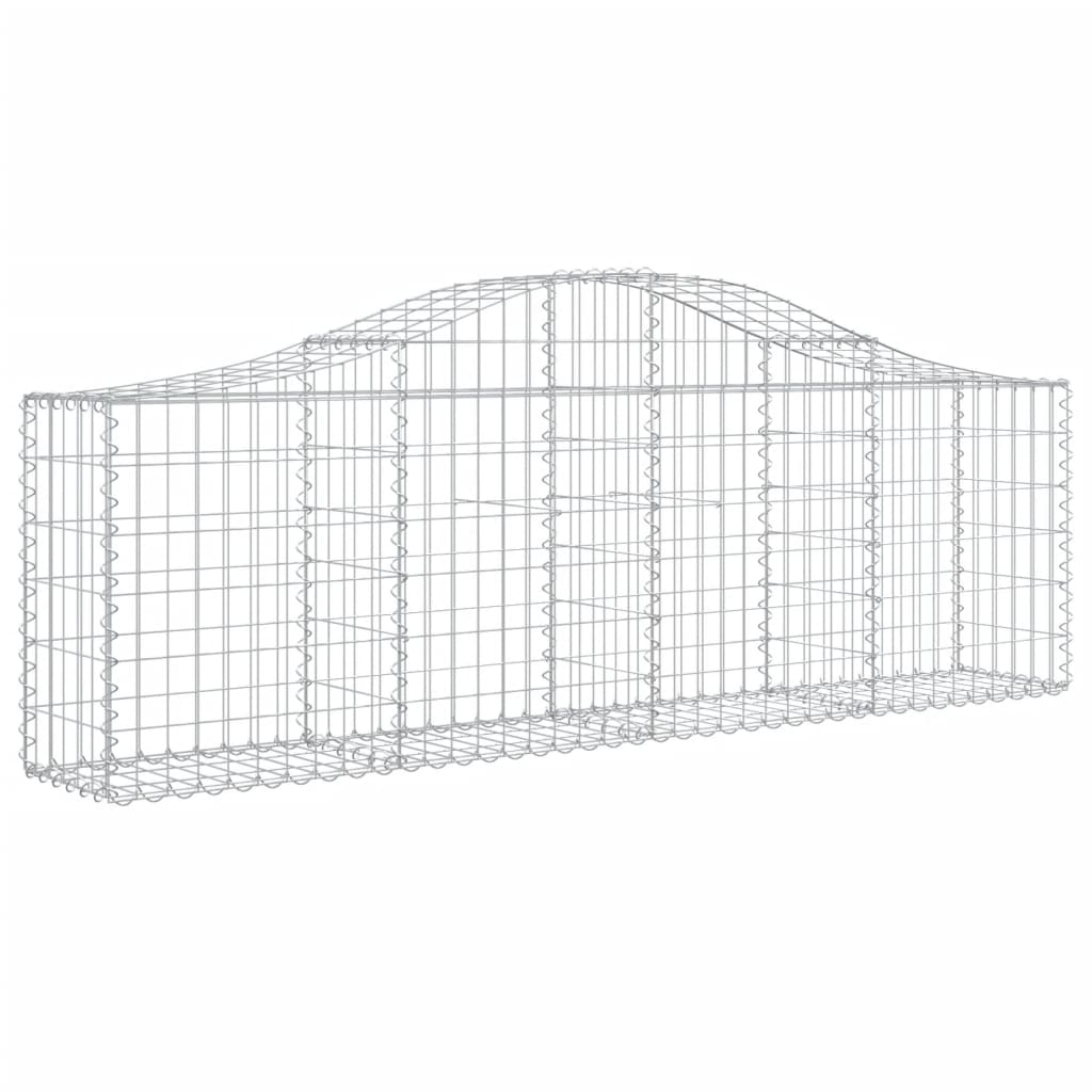 Schanskorven 6 st gewelfd 200x30x60/80 cm gegalvaniseerd ijzer 6 200 x 30 x 60/80 cm
