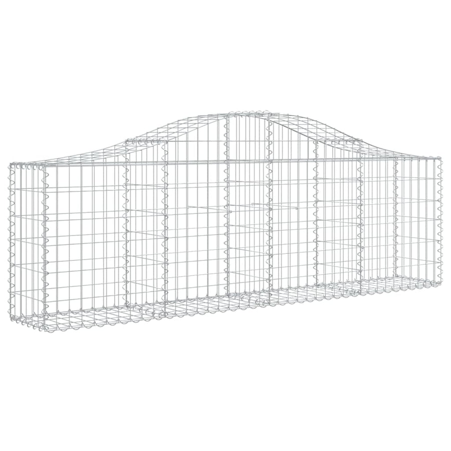 Schanskorven 8 st gewelfd 200x30x60/80 cm gegalvaniseerd ijzer 8 200 x 30 x 60/80 cm