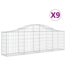 Schanskorven 9 st gewelfd 200x30x60/80 cm gegalvaniseerd ijzer 9 200 x 30 x 60/80 cm
