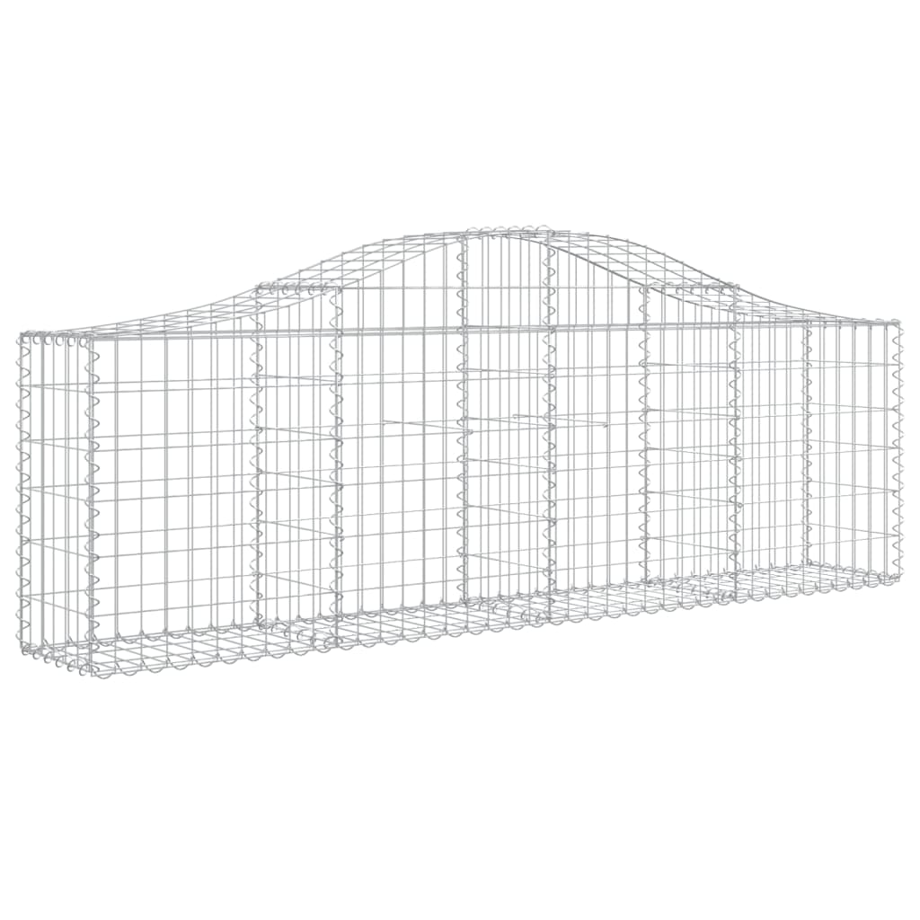Schanskorven 10 st gewelfd 200x30x60/80 cm gegalvaniseerd ijzer 10 200 x 30 x 60/80 cm