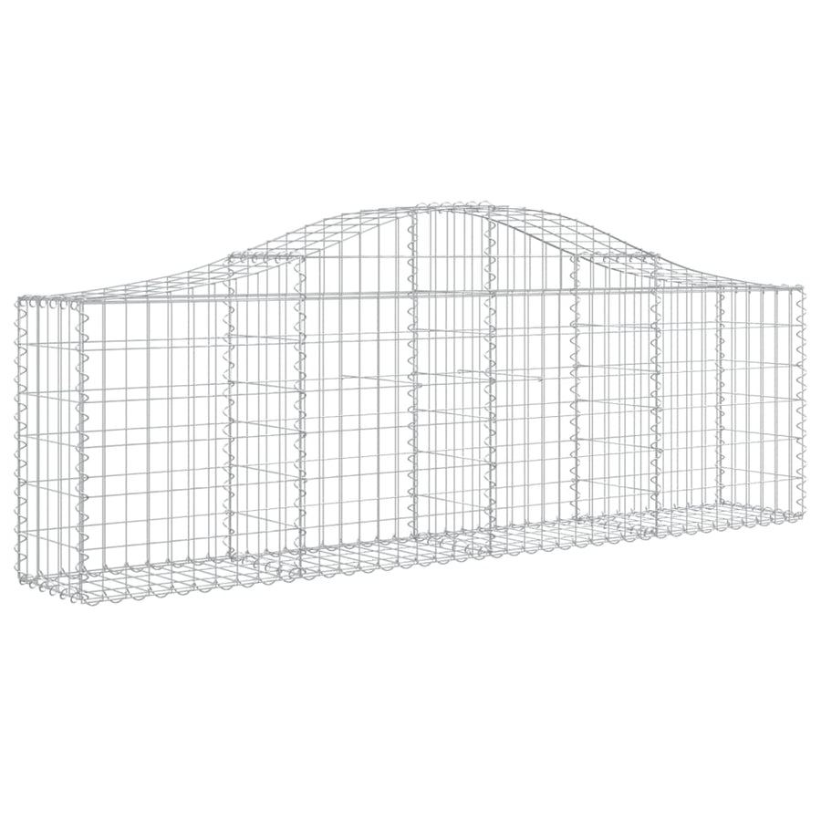 Schanskorven 10 st gewelfd 200x30x60/80 cm gegalvaniseerd ijzer 10 200 x 30 x 60/80 cm