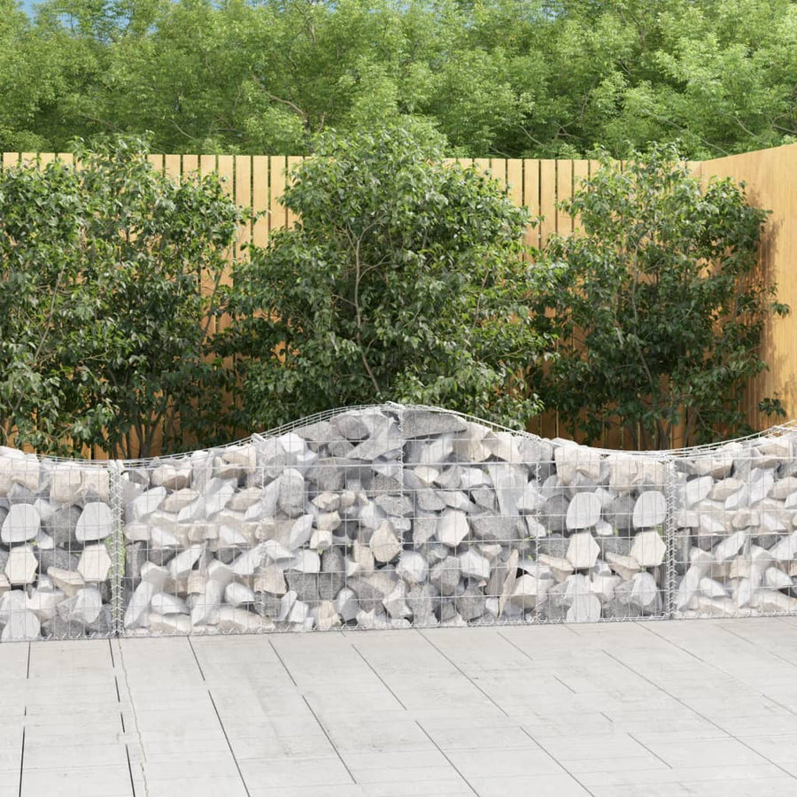 Schanskorven 14 st gewelfd 200x30x60/80 cm gegalvaniseerd ijzer 14 200 x 30 x 60/80 cm