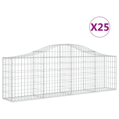 Schanskorven 25 st gewelfd 200x30x60/80 cm gegalvaniseerd ijzer 25 200 x 30 x 60/80 cm