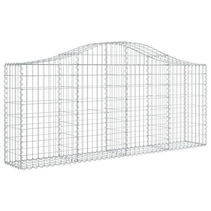 Schanskorven 2 st gewelfd 200x30x80/100 cm gegalvaniseerd ijzer 2 200 x 30 x 80/100 cm