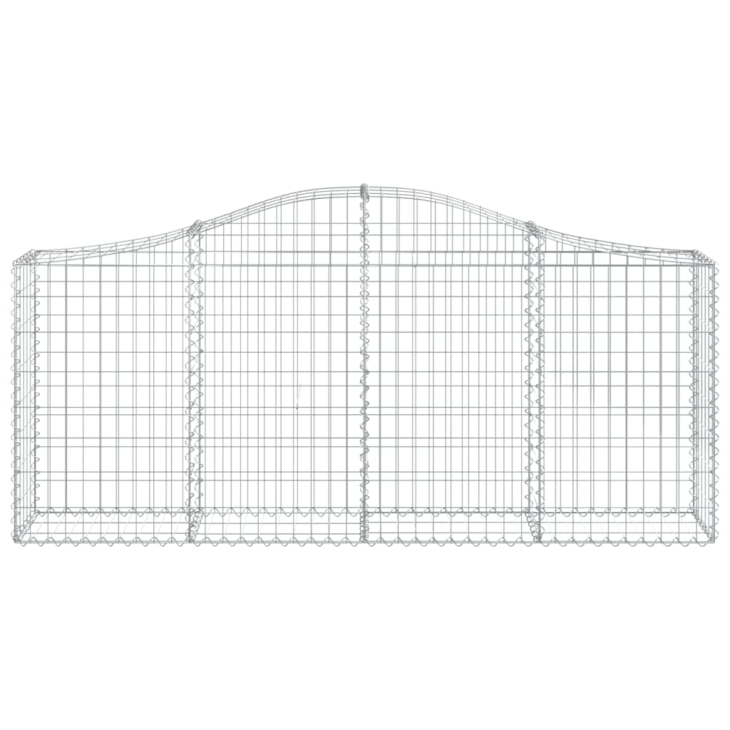 Schanskorven 2 st gewelfd 200x30x80/100 cm gegalvaniseerd ijzer 2 200 x 30 x 80/100 cm