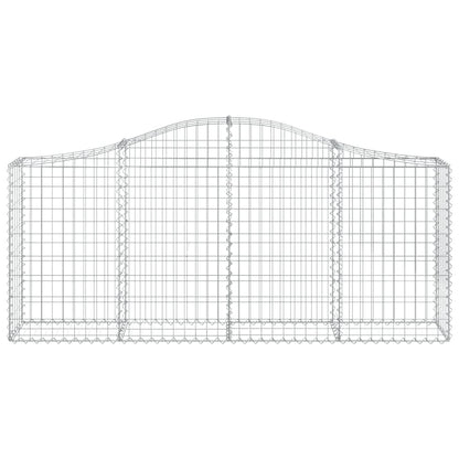 Schanskorven 2 st gewelfd 200x30x80/100 cm gegalvaniseerd ijzer 2 200 x 30 x 80/100 cm