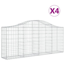 Schanskorven 4 st gewelfd 200x30x80/100 cm gegalvaniseerd ijzer 4 200 x 30 x 80/100 cm
