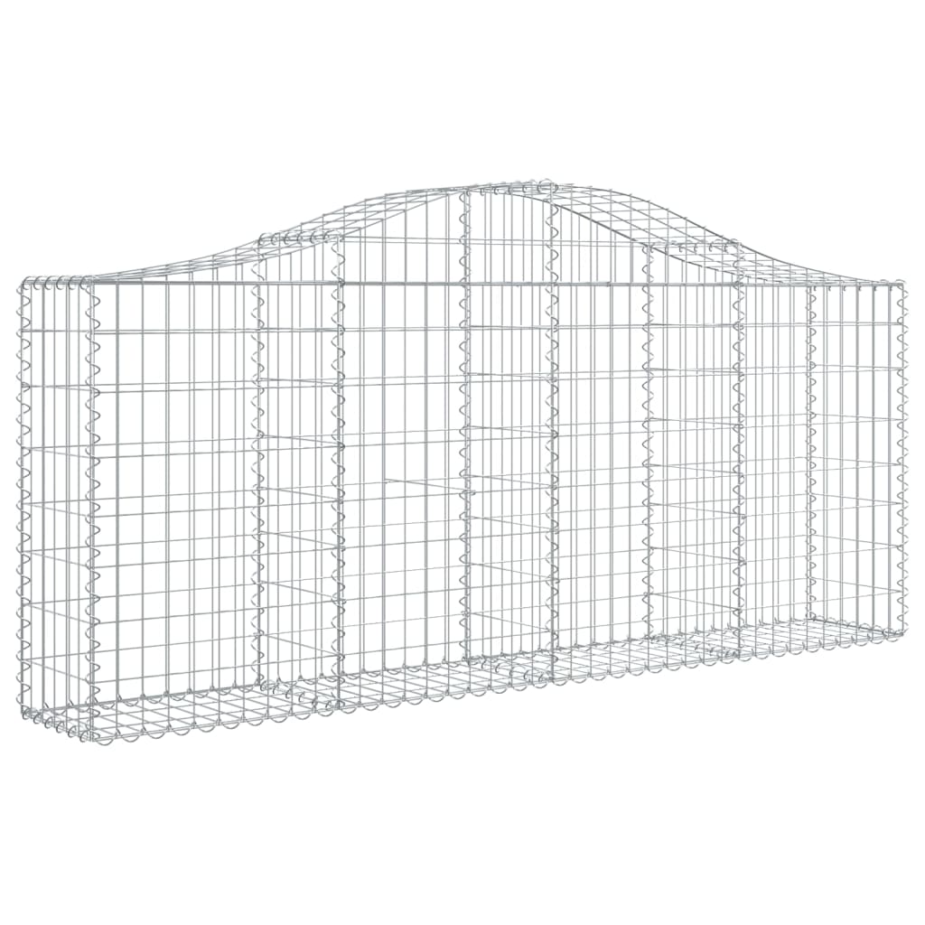Schanskorven 4 st gewelfd 200x30x80/100 cm gegalvaniseerd ijzer 4 200 x 30 x 80/100 cm