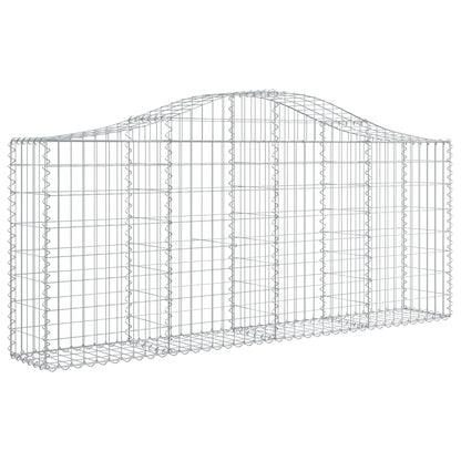 Schanskorven 4 st gewelfd 200x30x80/100 cm gegalvaniseerd ijzer 4 200 x 30 x 80/100 cm