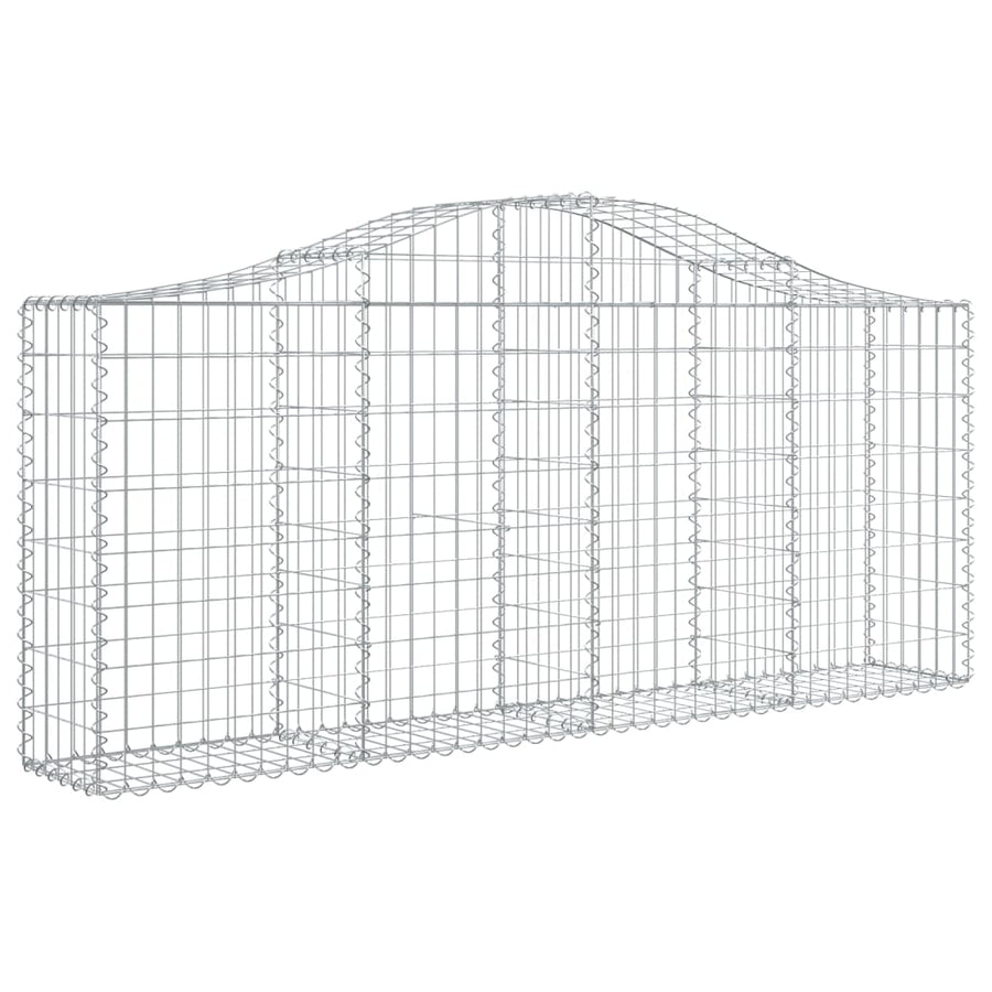 Schanskorven 4 st gewelfd 200x30x80/100 cm gegalvaniseerd ijzer 4 200 x 30 x 80/100 cm