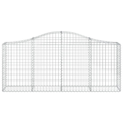 Schanskorven 4 st gewelfd 200x30x80/100 cm gegalvaniseerd ijzer 4 200 x 30 x 80/100 cm