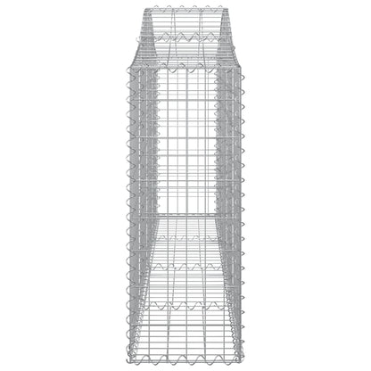 Schanskorven 4 st gewelfd 200x30x80/100 cm gegalvaniseerd ijzer 4 200 x 30 x 80/100 cm