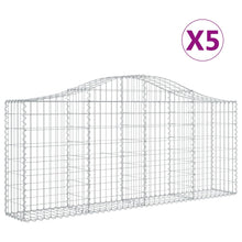 Schanskorven 5 st gewelfd 200x30x80/100 cm gegalvaniseerd ijzer 5 200 x 30 x 80/100 cm
