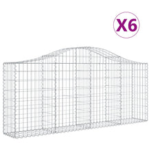 Schanskorven 6 st gewelfd 200x30x80/100 cm gegalvaniseerd ijzer 6 200 x 30 x 80/100 cm