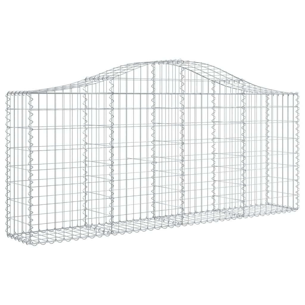 Schanskorven 6 st gewelfd 200x30x80/100 cm gegalvaniseerd ijzer 6 200 x 30 x 80/100 cm