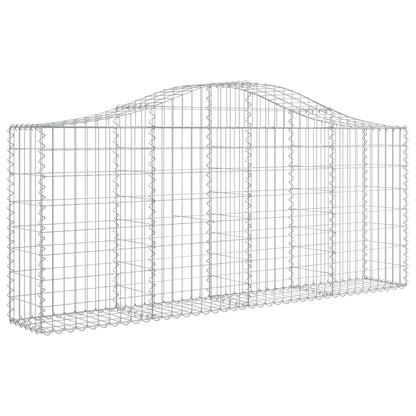 Schanskorven 6 st gewelfd 200x30x80/100 cm gegalvaniseerd ijzer 6 200 x 30 x 80/100 cm