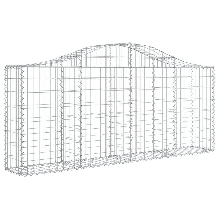 Schanskorven 6 st gewelfd 200x30x80/100 cm gegalvaniseerd ijzer 6 200 x 30 x 80/100 cm