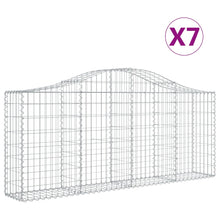 Schanskorven 7 st gewelfd 200x30x80/100 cm gegalvaniseerd ijzer 7 200 x 30 x 80/100 cm