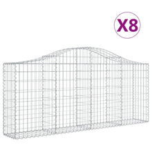 Schanskorven 8 st gewelfd 200x30x80/100 cm gegalvaniseerd ijzer 8 200 x 30 x 80/100 cm