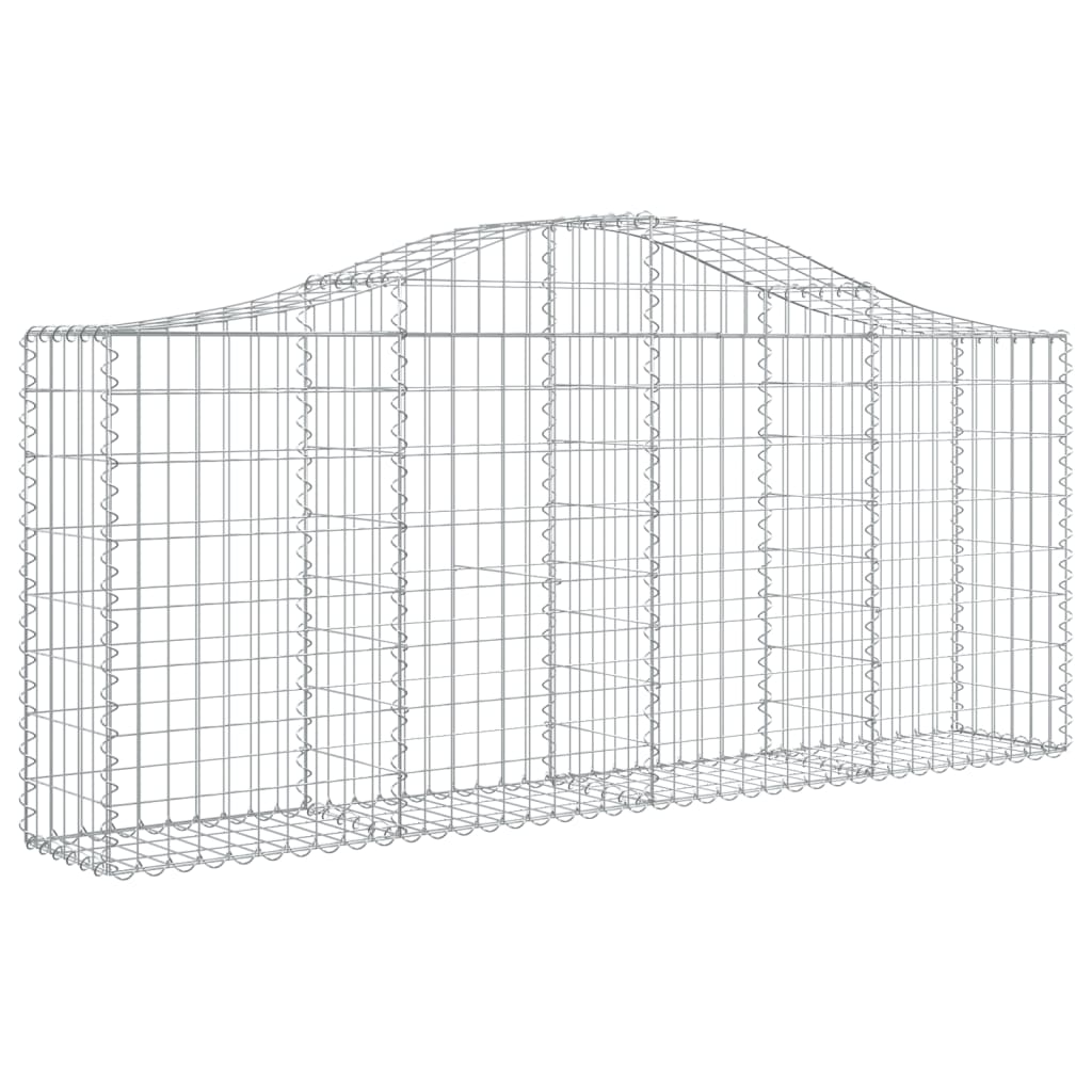 Schanskorven 8 st gewelfd 200x30x80/100 cm gegalvaniseerd ijzer 8 200 x 30 x 80/100 cm